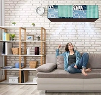 DREAM eHOME PVC Blue Color Printed c 1.5TonAc Cover for Split Indoor - 1.5 Ton, Blue, PVC, Pack of1